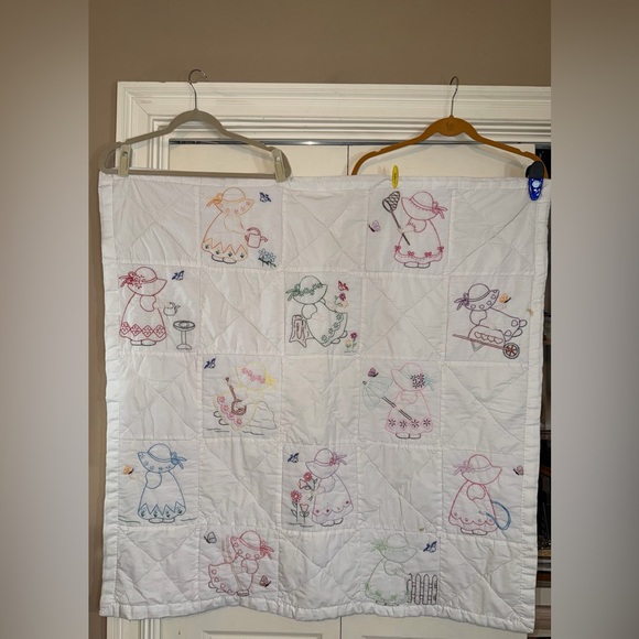 Hand Made Children’s Baby Child little Dutch Girl Quilt Hand Embroidered
